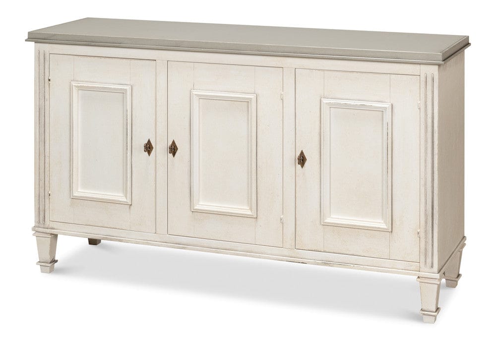 Sarreid Ltd - Louis Xvi Buffet,White/White,Gray Quartz in White - R059-37T15 view 1