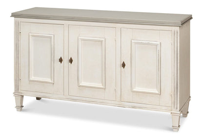 Sarreid Ltd - Louis Xvi Buffet,White/White,Gray Quartz in White - R059-37T15 view 1
