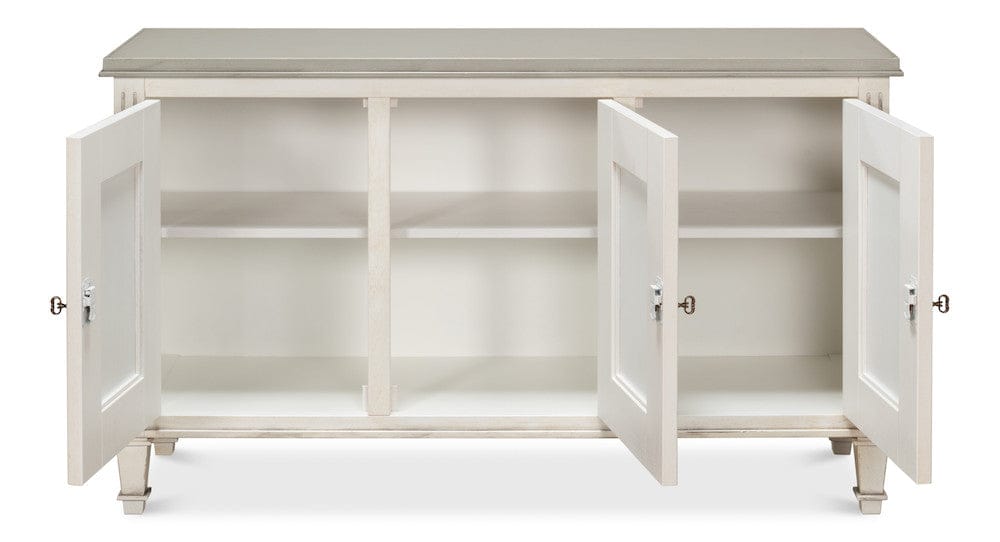 Sarreid Ltd - Louis Xvi Buffet,White/White,Gray Quartz in White - R059-37T15 view 3