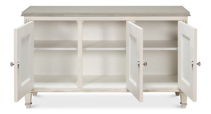 Sarreid Ltd - Louis Xvi Buffet,White/White,Gray Quartz in White - R059-37T15 view 3