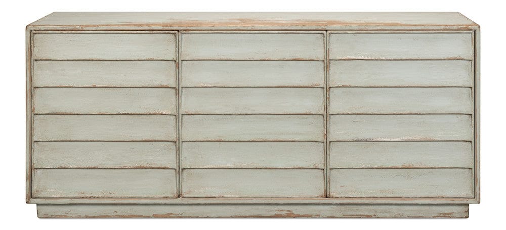 Sarreid Ltd - Louvered Sideboard, Sage in Green - 40768-4 view 2