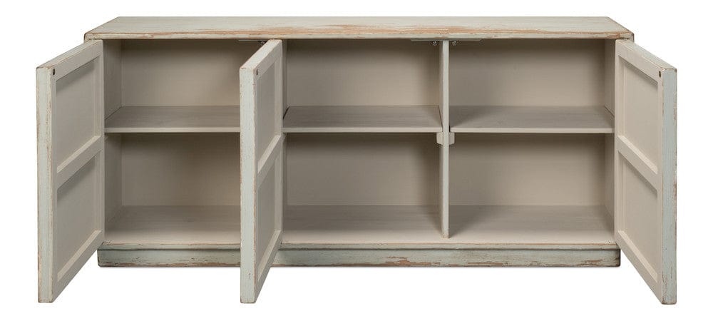 Sarreid Ltd - Louvered Sideboard, Sage in Green - 40768-4 view 3