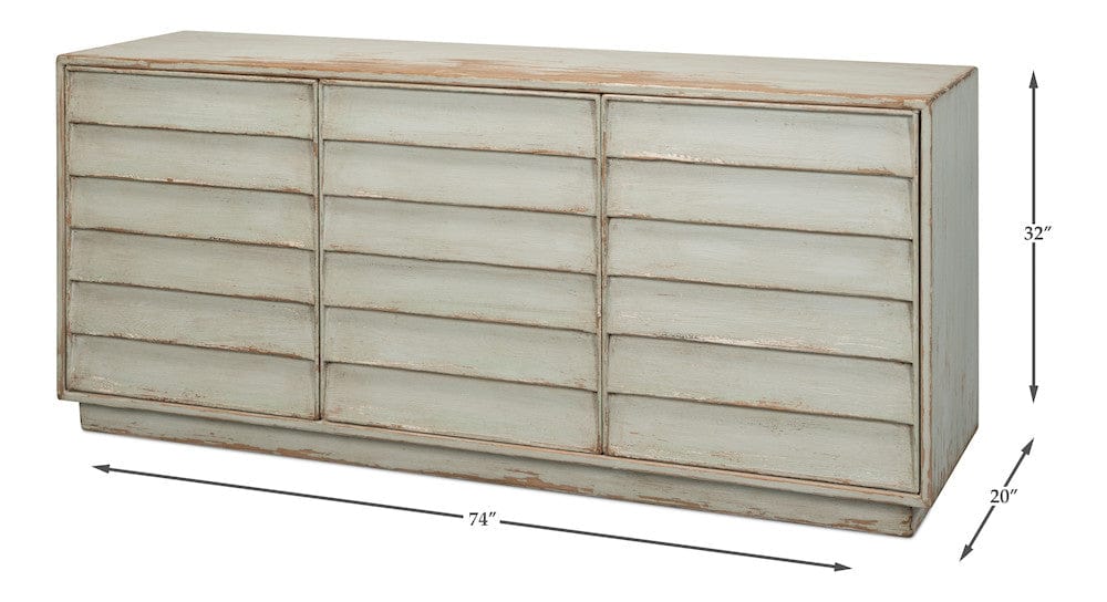 Sarreid Ltd - Louvered Sideboard, Sage in Green - 40768-4 view 13