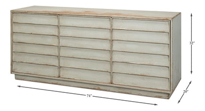 Sarreid Ltd - Louvered Sideboard, Sage in Green - 40768-4 view 13