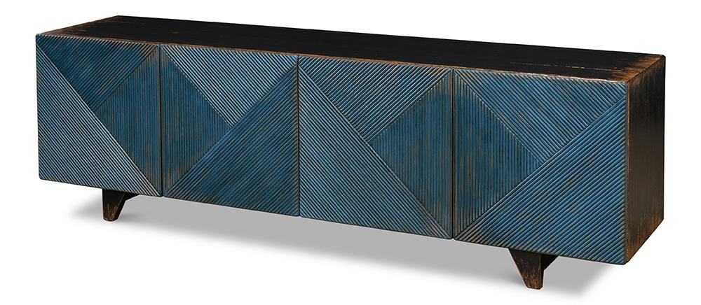 Sarreid Ltd - Low Wall Console For Tv, Blue - 40373 veiw 1