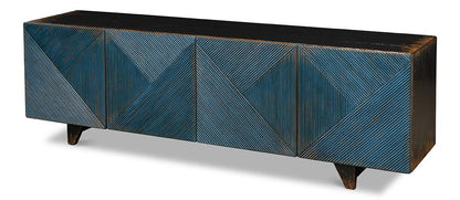 Sarreid Ltd - Low Wall Console For Tv, Blue - 40373 veiw 1