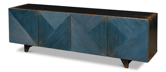 Sarreid Ltd - Low Wall Console For Tv, Blue - 40373 veiw 1