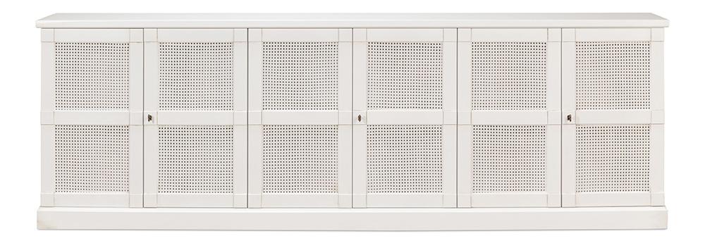 Sarreid Ltd - Luciana 6 Cane Dr Buffet,112in,Cortina White - R045-79C veiw 2