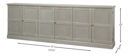 Sarreid Ltd - Luciana 6 Dr Buffet,112",St.Wh,Wood Dr in Tan - R045-82W view 5