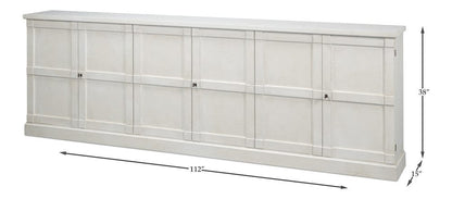 Sarreid Ltd - Luciana 6 Dr Buffet,112",St.Wh,Wood Dr in White - R045-14W view 14