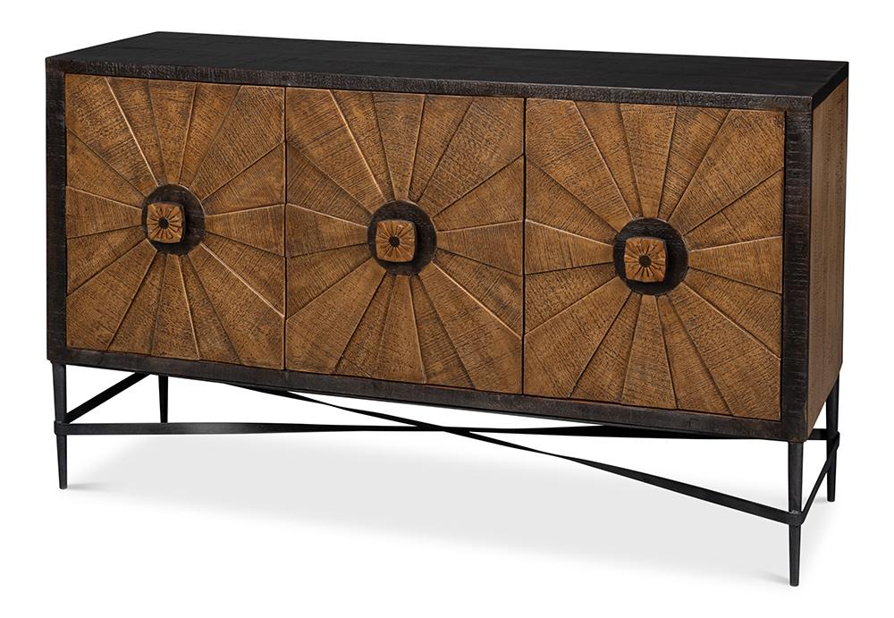 Sarreid Ltd - Luke 3 Door Sideboard - Brown - 53923 veiw 1