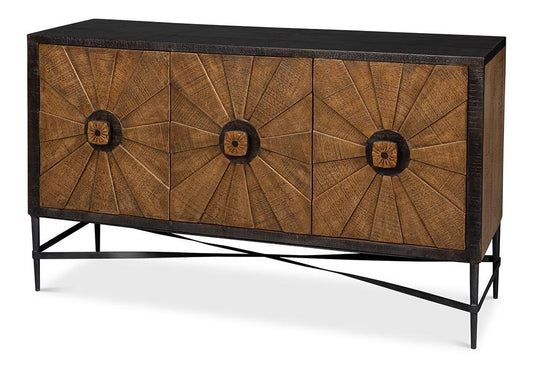 Sarreid Ltd - Luke 3 Door Sideboard - Brown - 53923 veiw 1