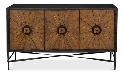 Sarreid Ltd - Luke 3 Door Sideboard - Brown - 53923 veiw 2