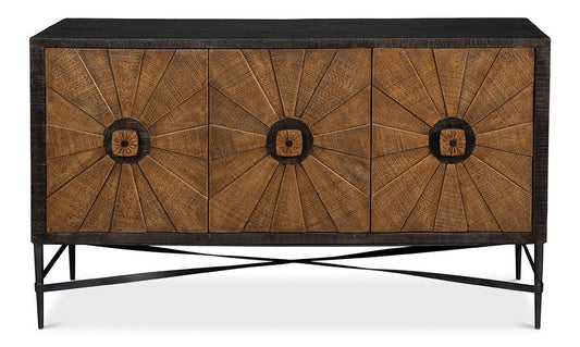 Sarreid Ltd - Luke 3 Door Sideboard - Brown - 53923 veiw 2