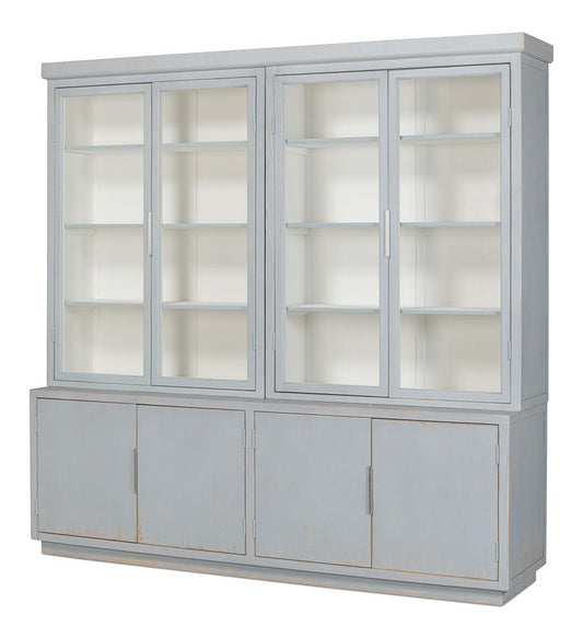 Sarreid Ltd - Maldives 4 Door Bookcase, Eros Blue - 53543 veiw 1