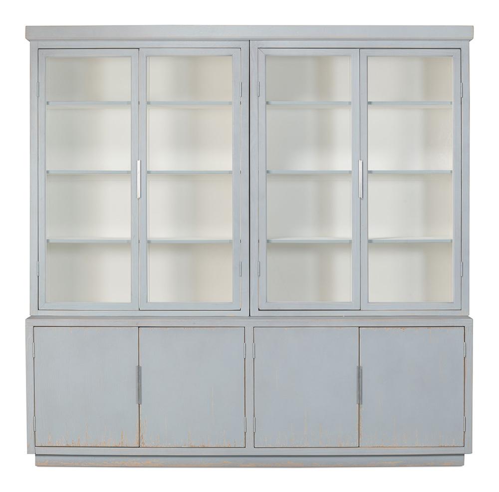 Sarreid Ltd - Maldives 4 Door Bookcase, Eros Blue - 53543 veiw 2
