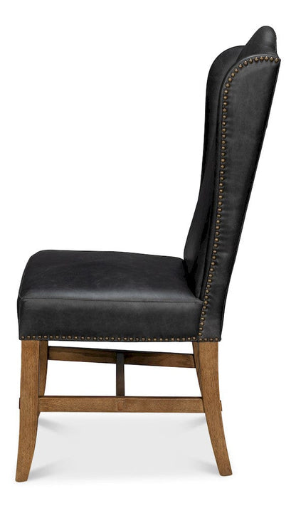 Sarreid Ltd - Mercado High Back Dining Chair, Black in Black - 54129 view 3