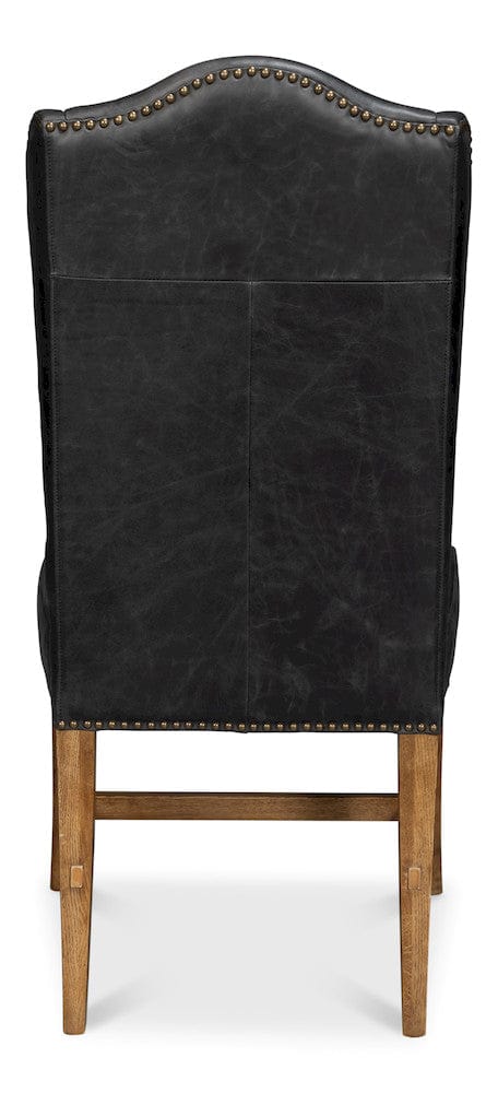 Sarreid Ltd - Mercado High Back Dining Chair, Black in Black - 54129 view 4