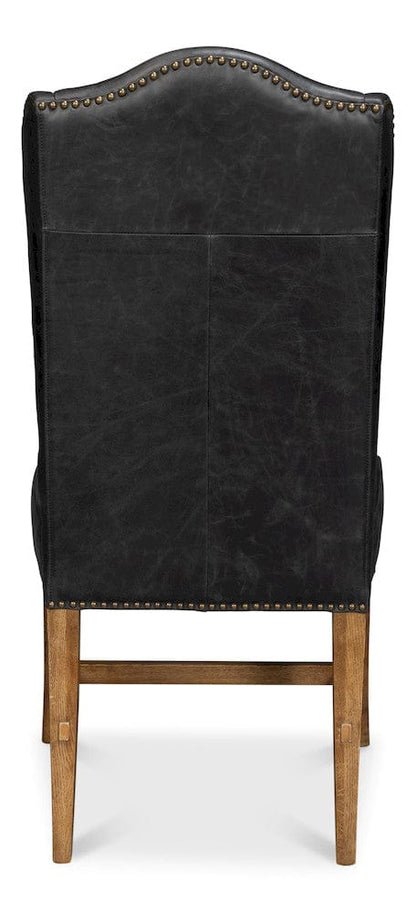 Sarreid Ltd - Mercado High Back Dining Chair, Black in Black - 54129 view 4