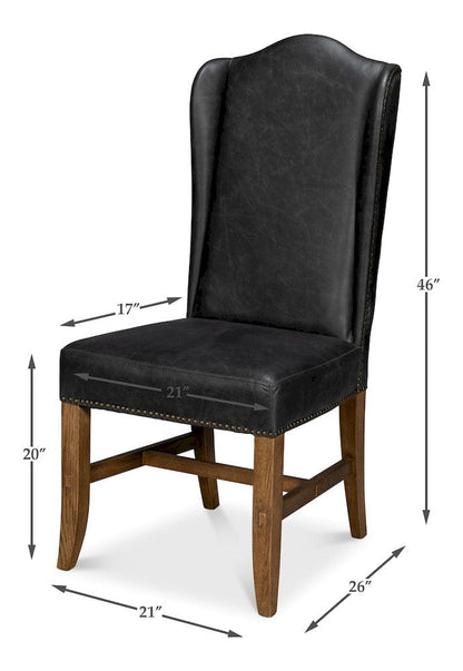 Sarreid Ltd - Mercado High Back Dining Chair, Black in Black - 54129 view 13