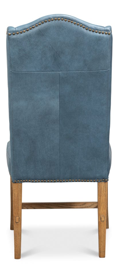 Sarreid Ltd - Mercado High Back Dining Chair,Blue (Set of 2) - 54130