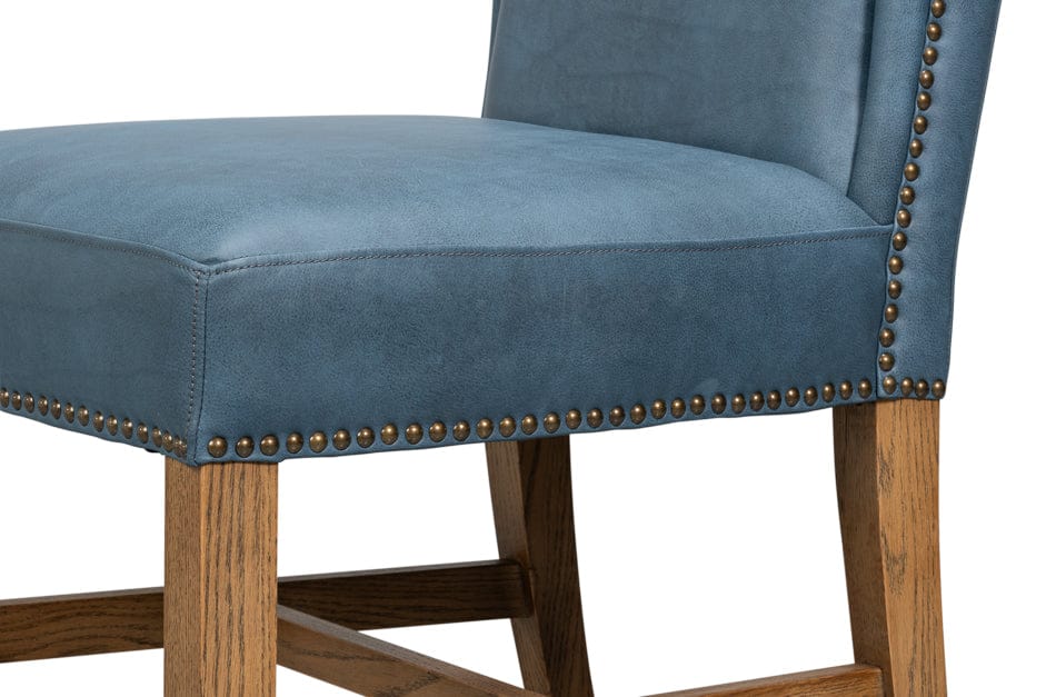 Sarreid Ltd - Mercado High Back Dining Chair,Blue (Set of 2) - 54130