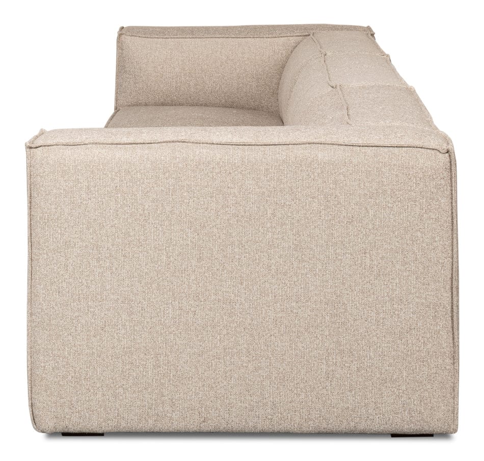 Sarreid Ltd - Miles Sofa, Fabric in Beige - 53792 view 3