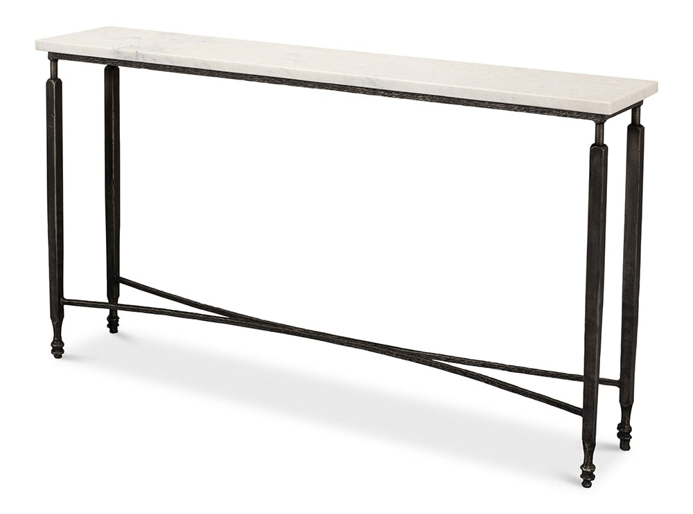 Sarreid Ltd - Mykos Console Table - White Marble - 53804 veiw 1