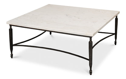 Sarreid Ltd - Mykos Square Coffee Table - White Marble - 53806 veiw 1