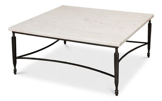 Sarreid Ltd - Mykos Square Coffee Table - White Marble - 53806 veiw 1
