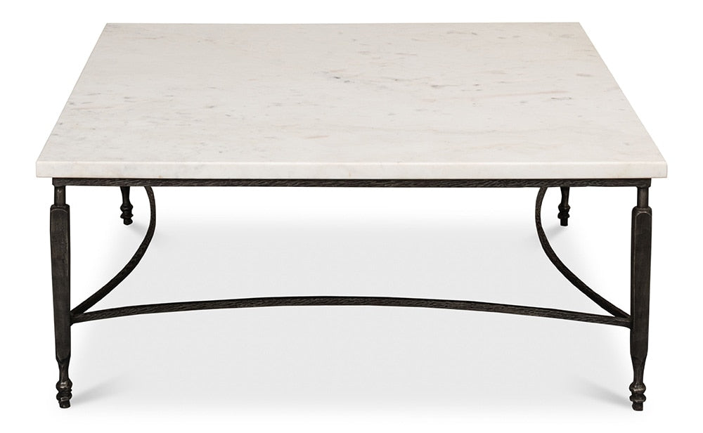 Sarreid Ltd - Mykos Square Coffee Table - White Marble - 53806 veiw 2