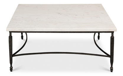 Sarreid Ltd - Mykos Square Coffee Table - White Marble - 53806 veiw 2