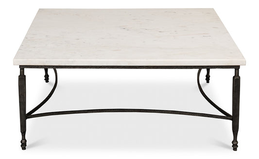 Sarreid Ltd - Mykos Square Coffee Table - White Marble - 53806 veiw 2