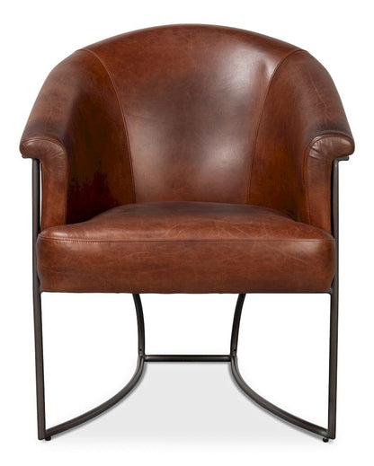 Sarreid Ltd - Nagel Distilled Leather Chair,Brown in Brown - 54187 view 2
