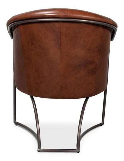 Sarreid Ltd - Nagel Distilled Leather Chair,Brown in Brown - 54187 view 4