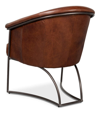 Sarreid Ltd - Nagel Distilled Leather Chair,Brown in Brown - 54187 view 5