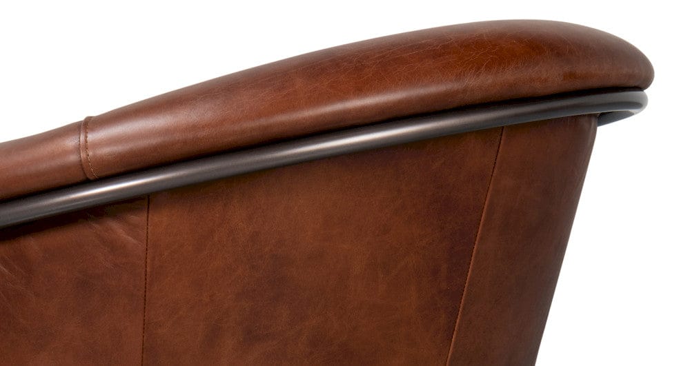 Sarreid Ltd - Nagel Distilled Leather Chair,Brown in Brown - 54187 view 7