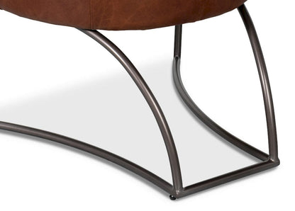 Sarreid Ltd - Nagel Distilled Leather Chair,Brown in Brown - 54187 view 8