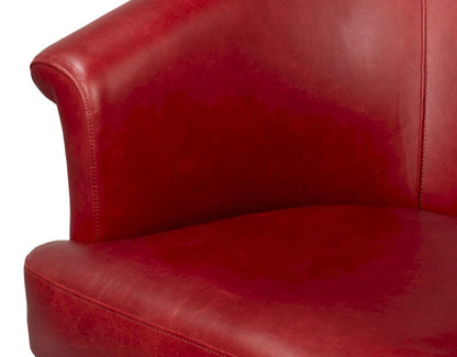 Sarreid Ltd - Nagel Distilled Leather Chair,New Rouge in Red - 54189 view 11