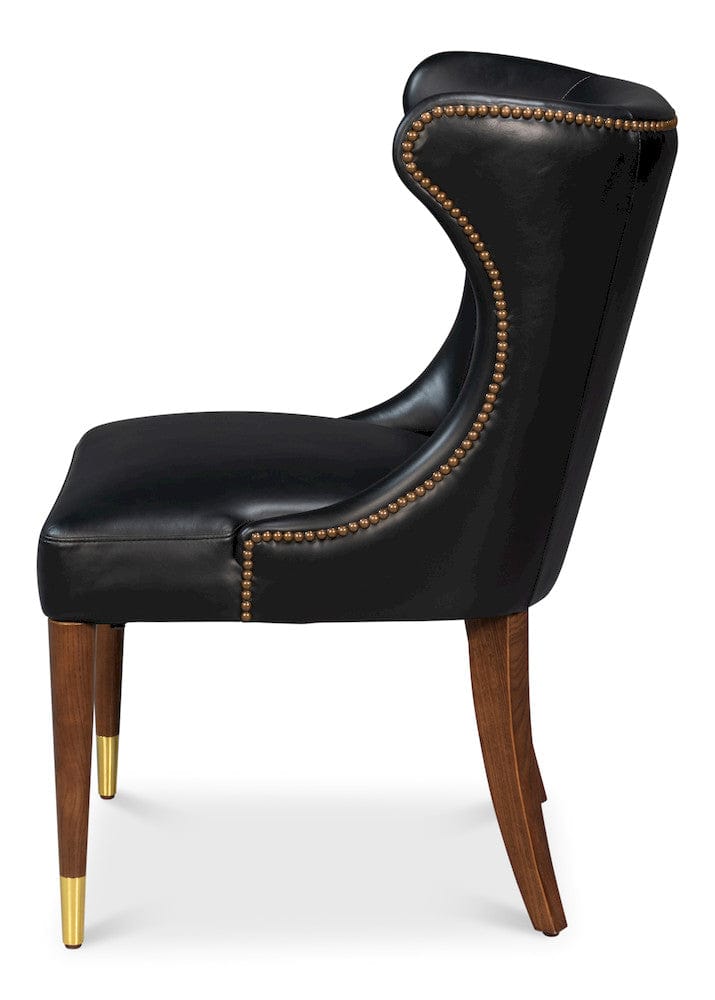 Sarreid Ltd - Norwood Dining Chair, Onyx Black in Black - 54279 view 3