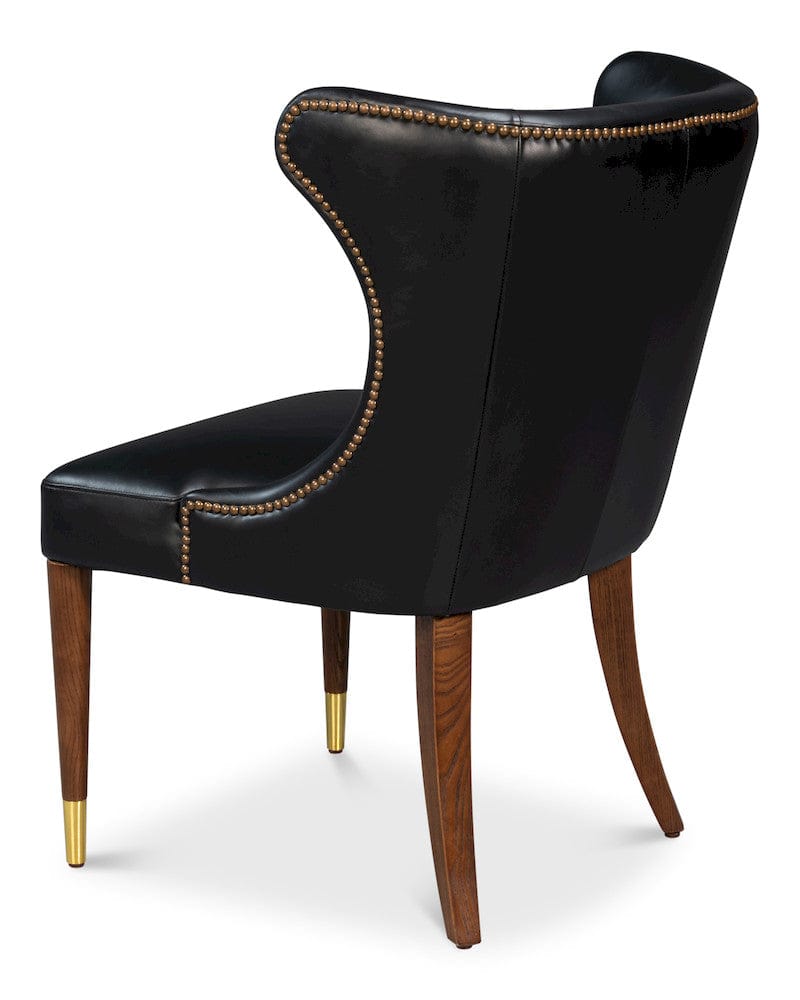 Sarreid Ltd - Norwood Dining Chair, Onyx Black in Black - 54279 view 5