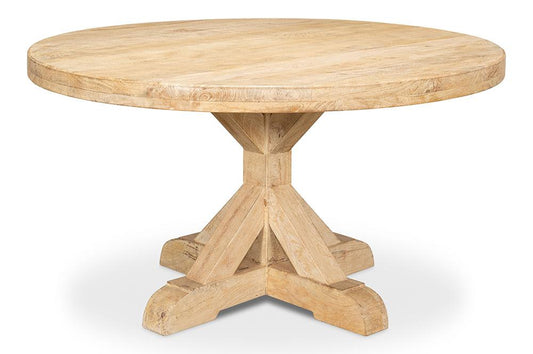 Sarreid Ltd - Oleski Round Dining Table - NATURAL - 53644 veiw 1