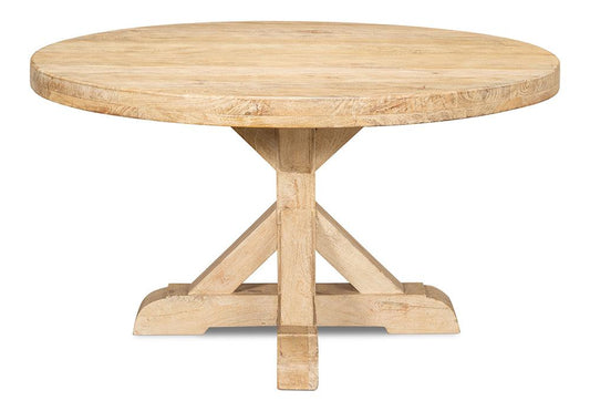 Sarreid Ltd - Oleski Round Dining Table - NATURAL - 53644 veiw 2