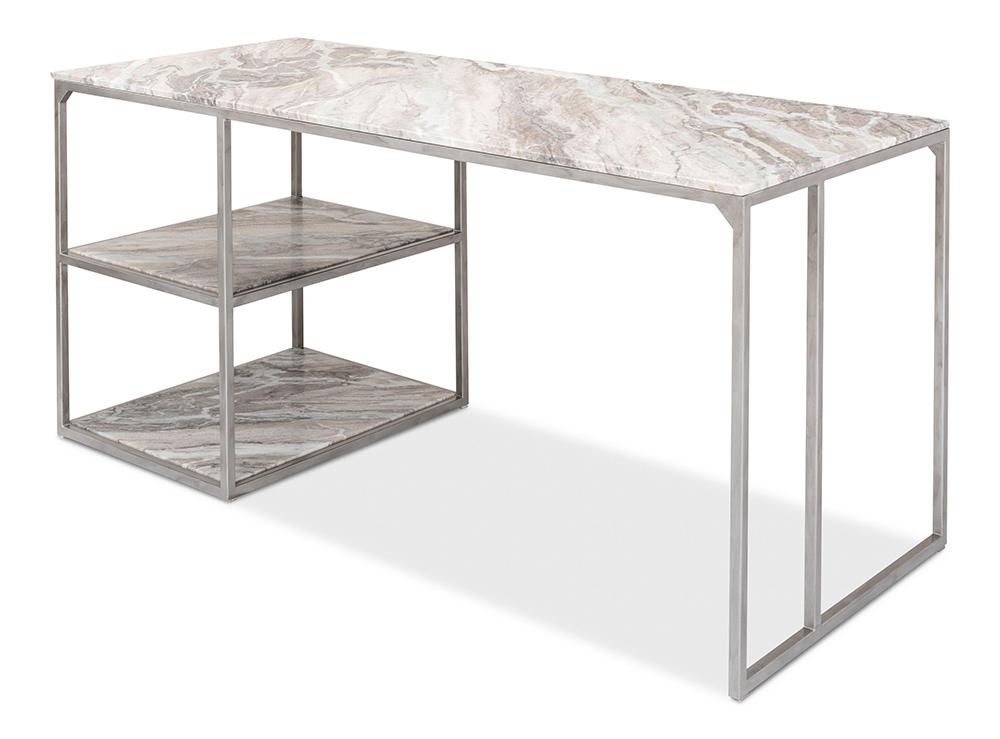 Sarreid Ltd - Open Desk With Shelves, Marble Top - 52874 veiw 1