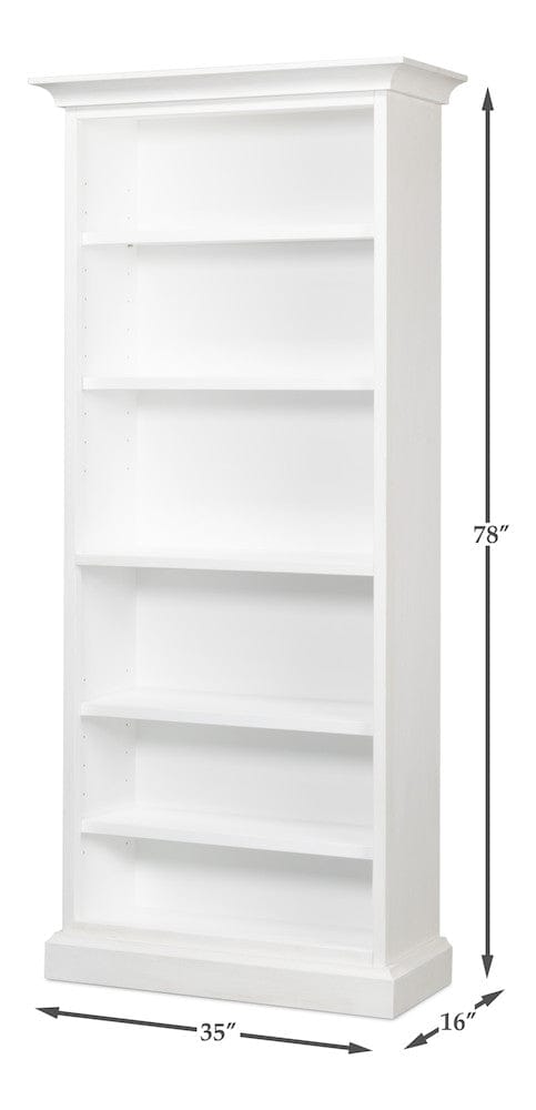 Sarreid Ltd - Open Shelf Bookcase, Cortina White in White - R243-79 view 13