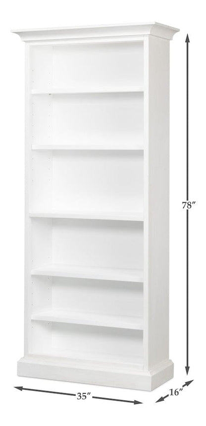Sarreid Ltd - Open Shelf Bookcase, Cortina White in White - R243-79 view 13