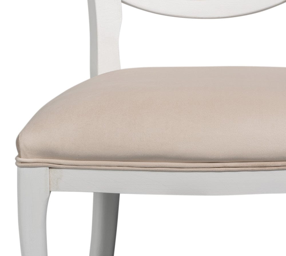 Sarreid Ltd - Oval Cane Back S/Chair, Cortina White in White - U093-08TV view 6