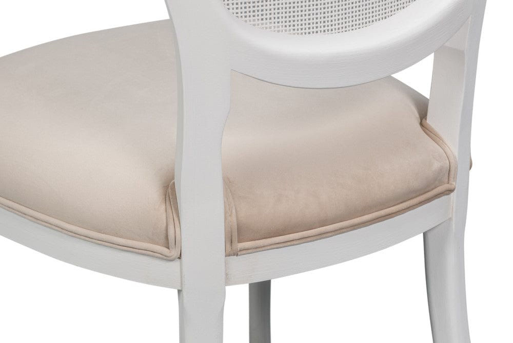 Sarreid Ltd - Oval Cane Back S/Chair, Cortina White in White - U093-08TV view 7