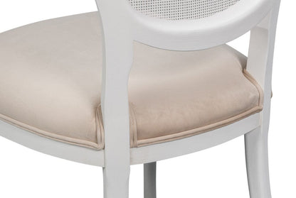Sarreid Ltd - Oval Cane Back S/Chair, Cortina White in White - U093-08TV view 7