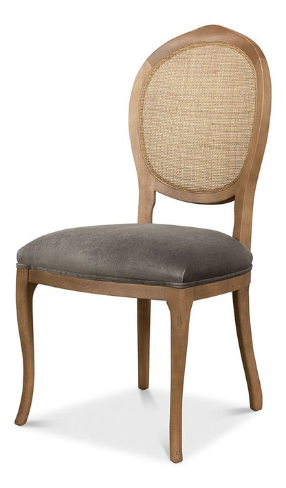 Sarreid Ltd - Oval Cane Back S/Chair, Drftwd,Charcoal (Set of 2) - U093-07F12 veiw 1